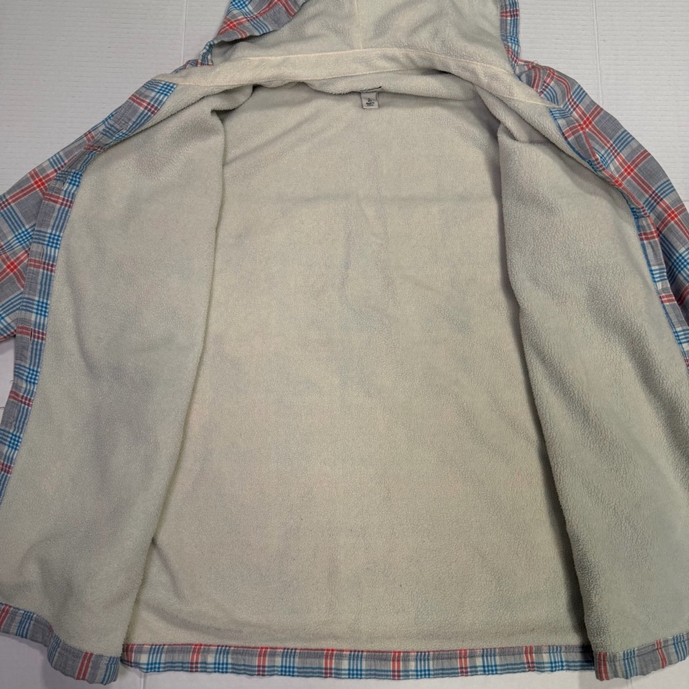 L.L.Bean Fleece-Lined Hooded Flannel Shirt Jacket Shacket Plaid Women’s Small - Picture 5 of 8